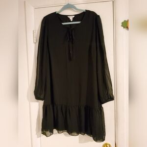 Draper James Black Bishop Sleeve Dress